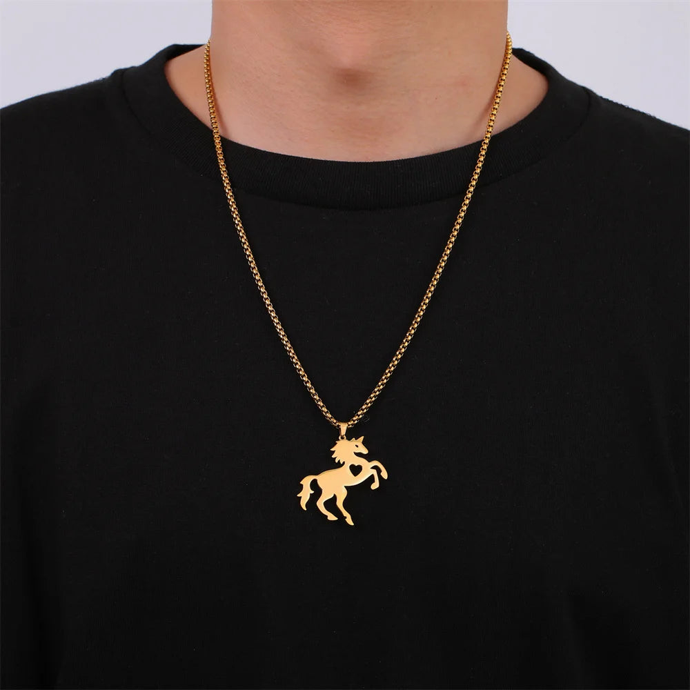 Horse-Shaped Pendant Necklace