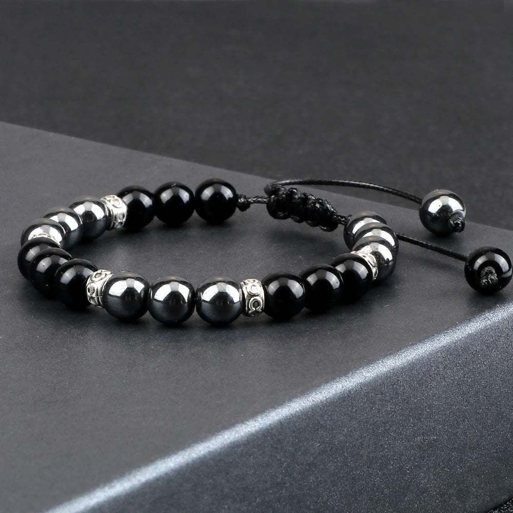 Two Tone Natural Stone Beads Bracelet