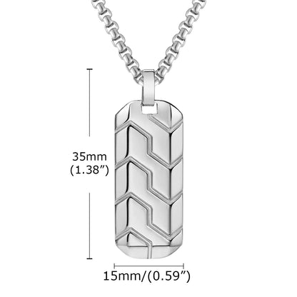 Tyre Pattern Military Army Style Dog Tag Pendant Necklace