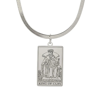 Tarot Card Pendant Snake Chain Necklace