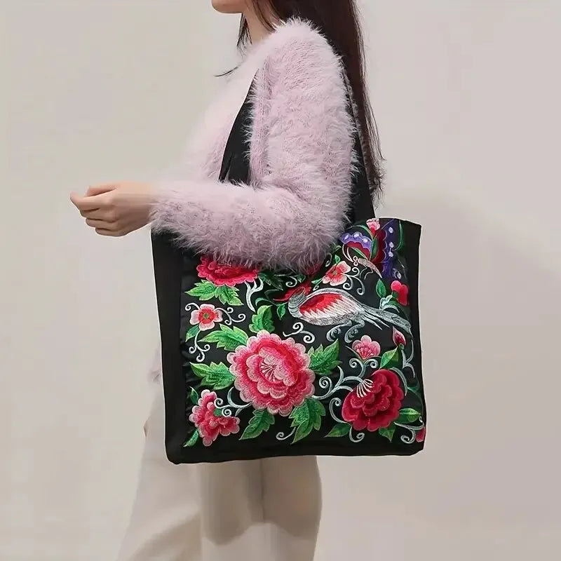 Floral Embroidered Women's Shoulder Bag