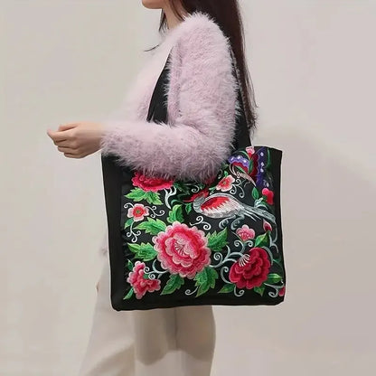 Floral Embroidered Women's Shoulder Bag