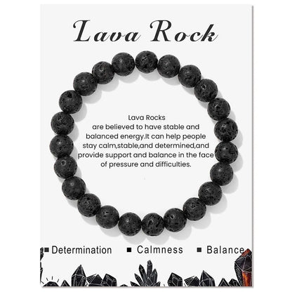 Natural Stone Beads Bracelet With Card