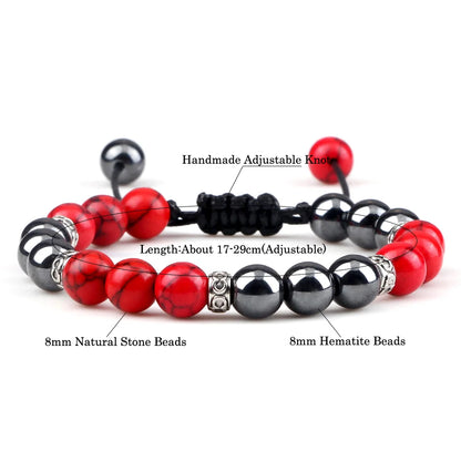 Two Tone Natural Stone Beads Bracelet