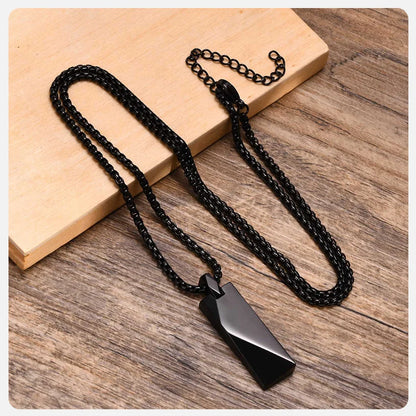 Geometric Rectangle Bar Pendant Necklace