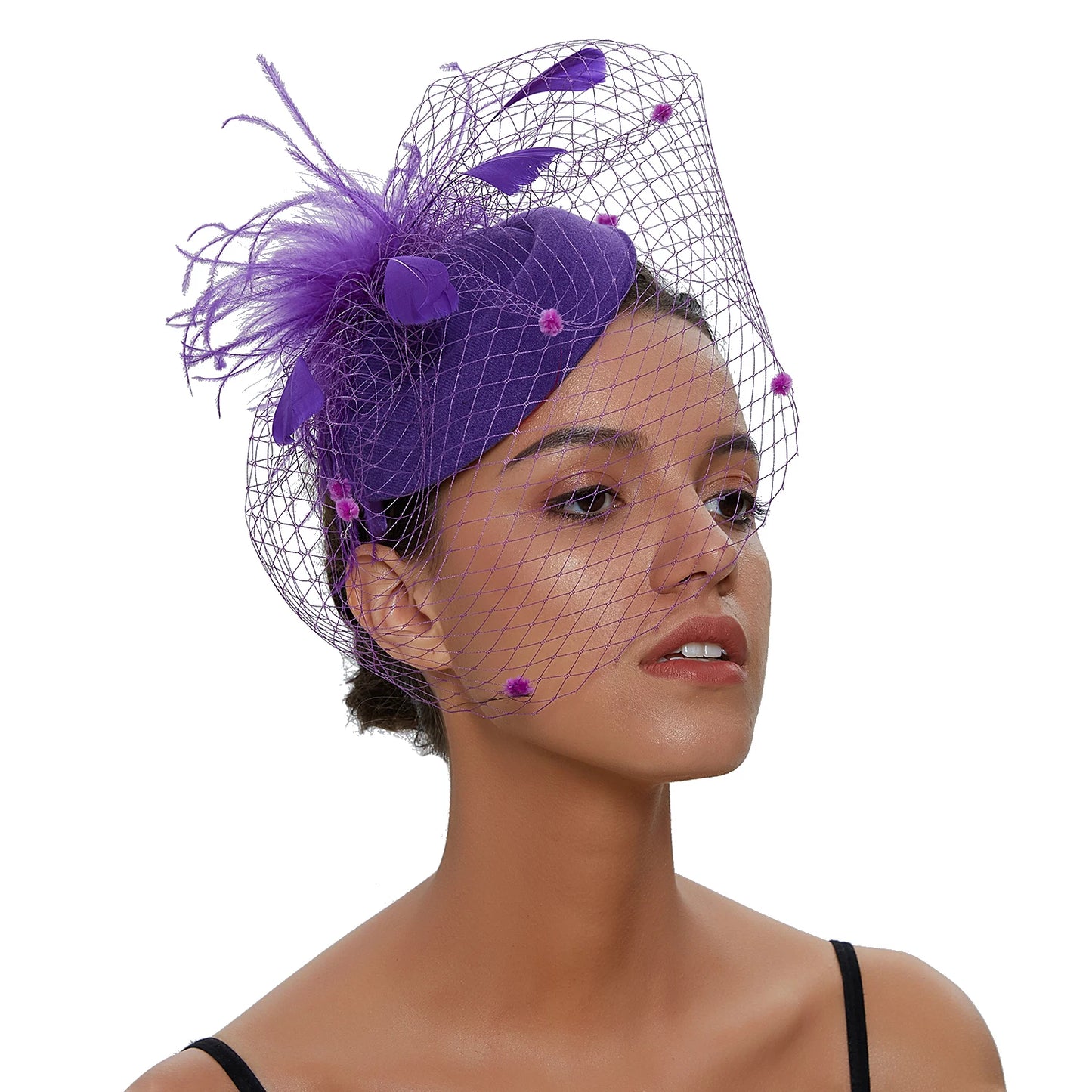 Fishnet Feather Fascinator