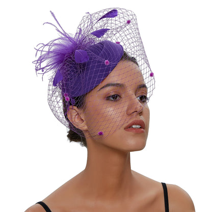 Fishnet Feather Fascinator