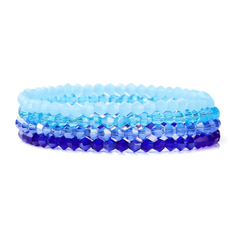 4Pcs Set Crystal Glass Bead Bracelet