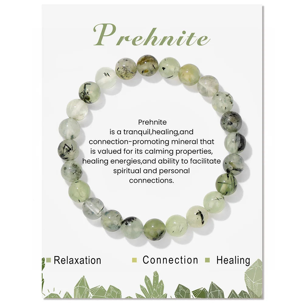 Natural Stone Beads Bracelet With Card