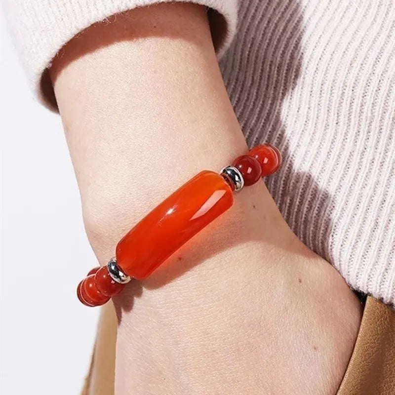 Crystal Bracelet with Rectangle Bar Charm