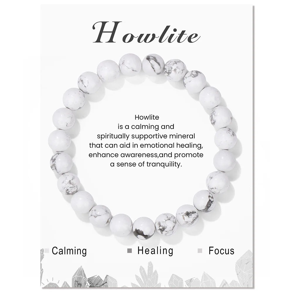 Natural Stone Beads Bracelet With Card