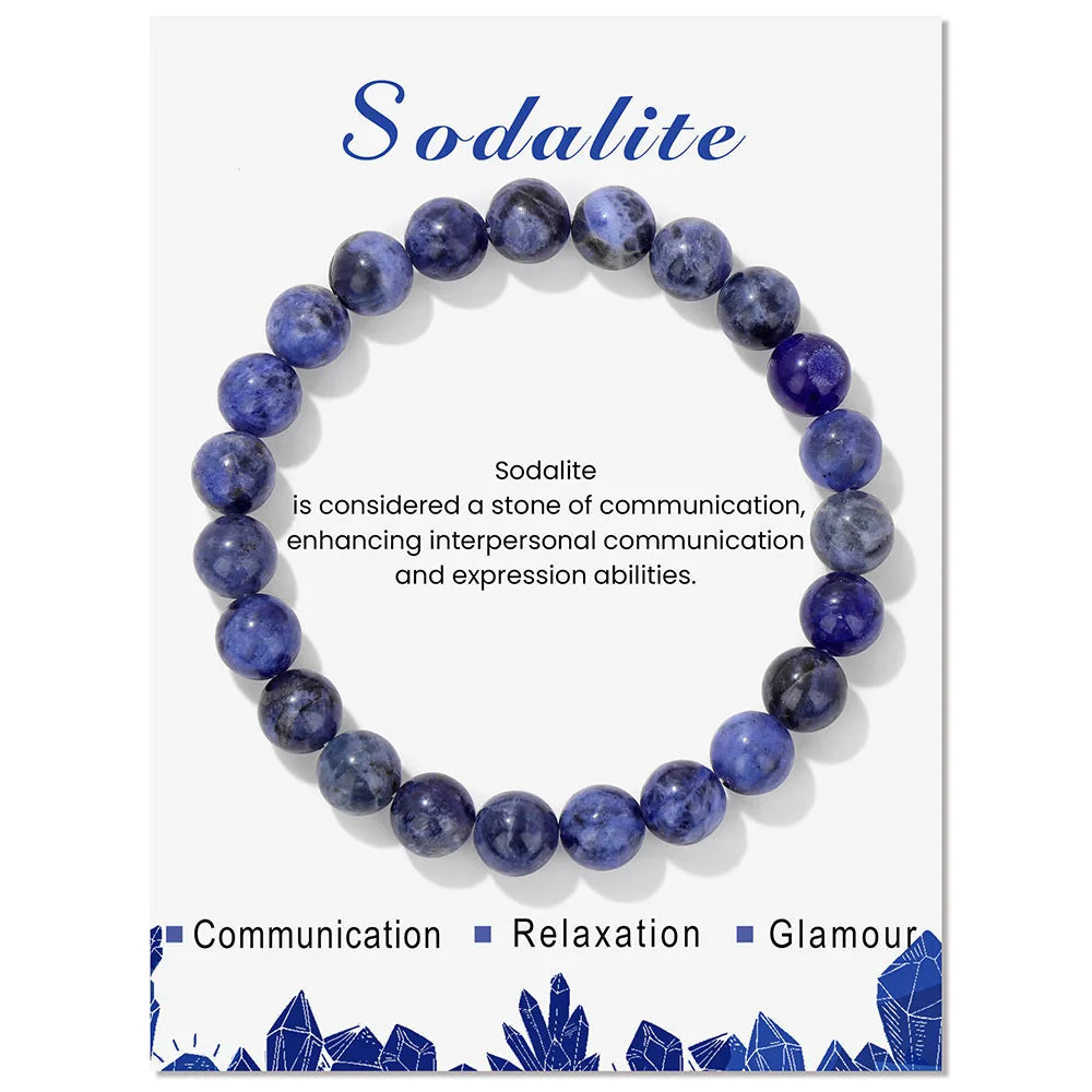 Natural Stone Beads Bracelet With Card