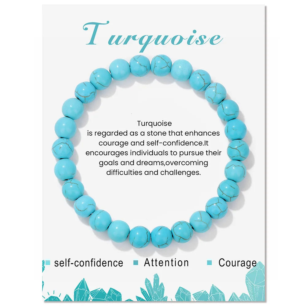 Natural Stone Beads Bracelet With Card