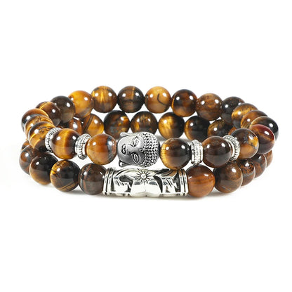 2pcs Set Natural Stone Charm Bracelet