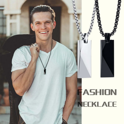 Geometric Rectangle Bar Pendant Necklace