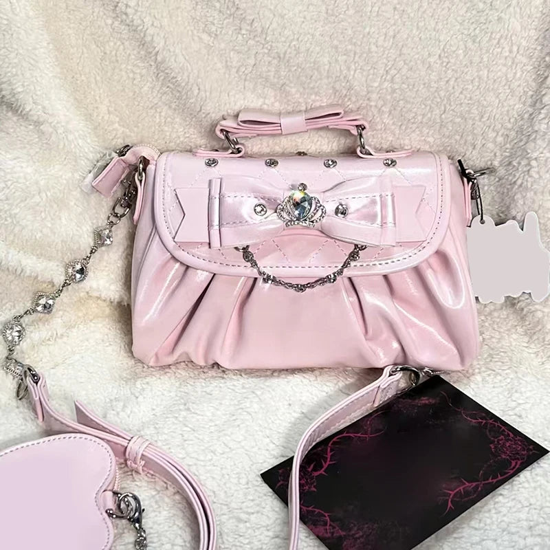 Bow Pleated Shoulder Bag