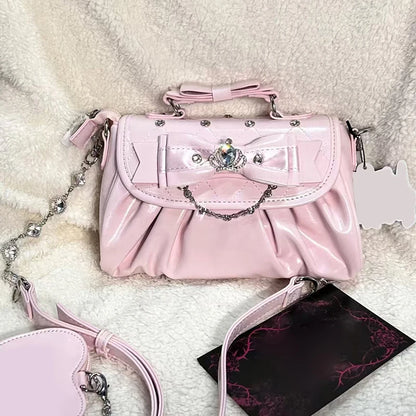 Bow Pleated Shoulder Bag