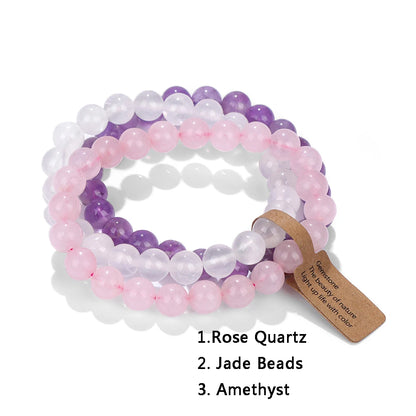 3Pcs Natural Stone Bracelet Set