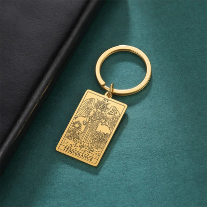 Gold Plated Tarot Card Keyring