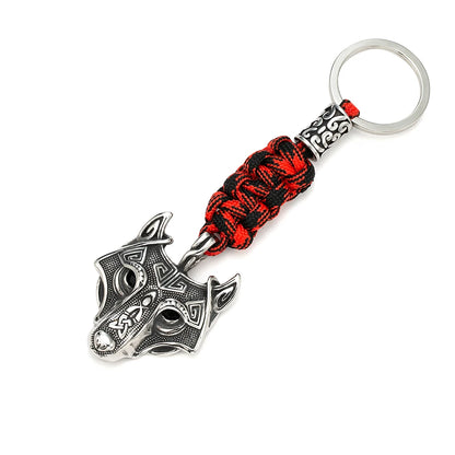 Viking Celtic Wolf Stainless Steel Keychain