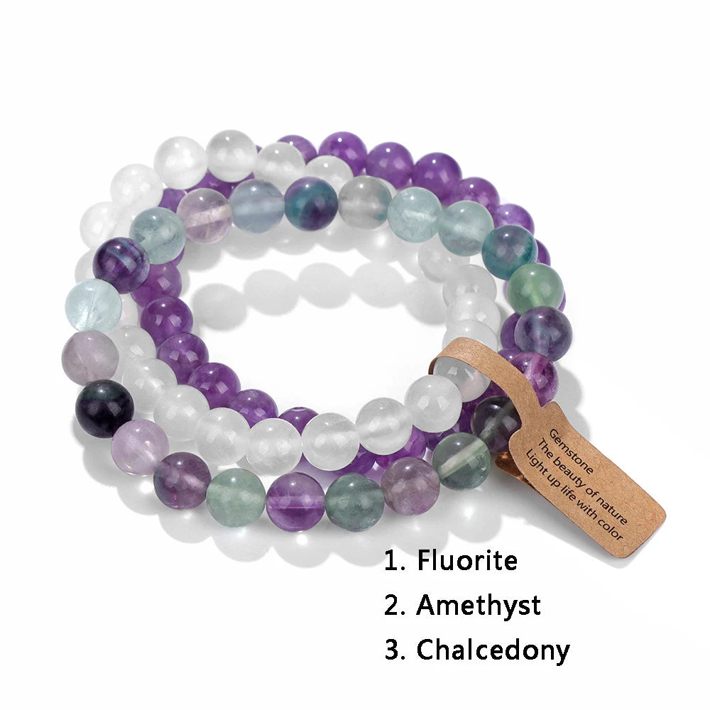 3Pcs Natural Stone Bracelet Set