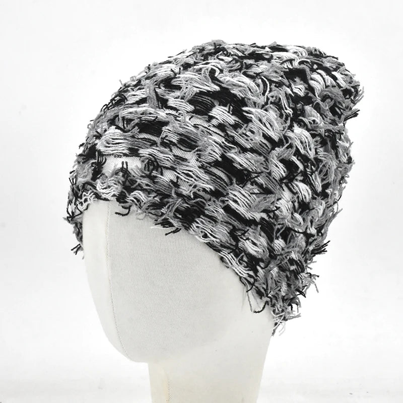Distressed Knitted Beanie