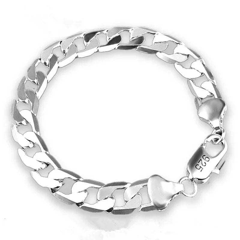 Sterling Silver Flat Loop Chain Bracelet