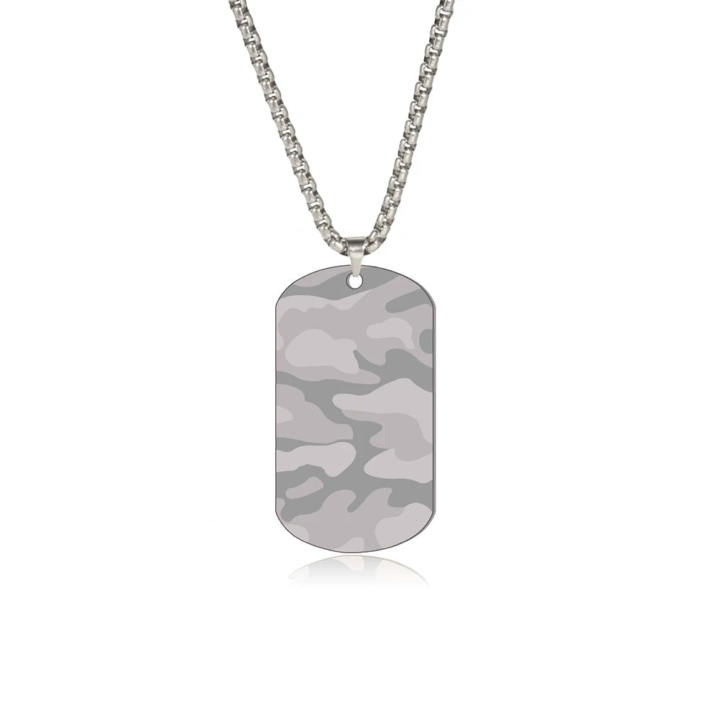 Camouflage Military Dog Tag Chain Necklace
