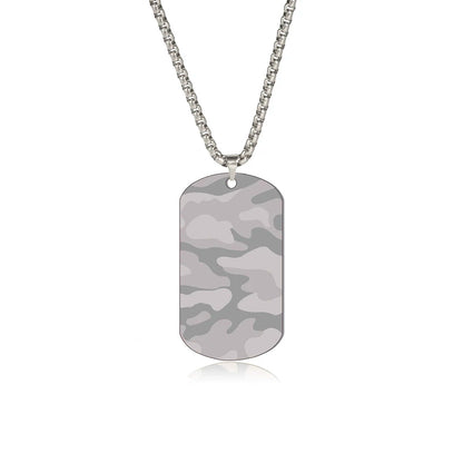 Camouflage Military Dog Tag Chain Necklace