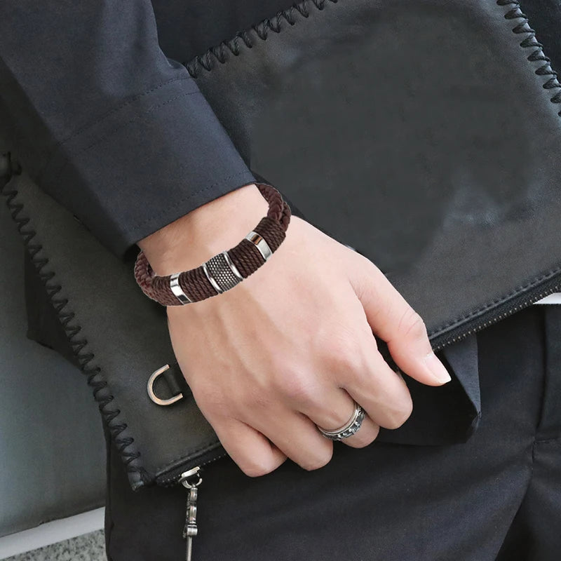 Brown Leather Rope Retro Bracelet