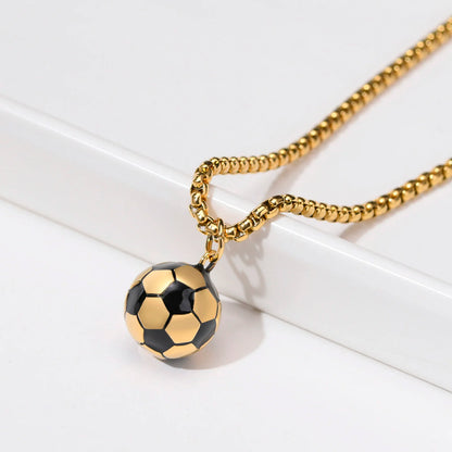 3D Football Pendant Chain Necklace