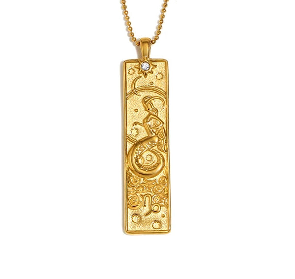 Zodiac Gold Plated Pendant Necklace
