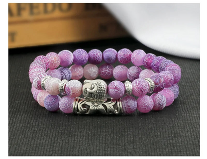 2pcs Set Natural Stone Charm Bracelet