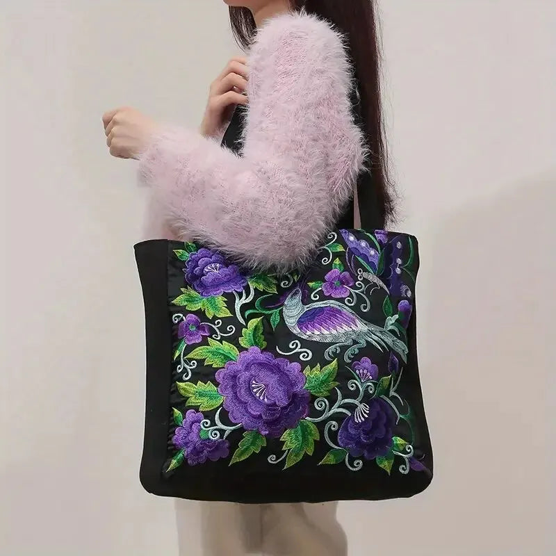 Floral Embroidered Women's Shoulder Bag