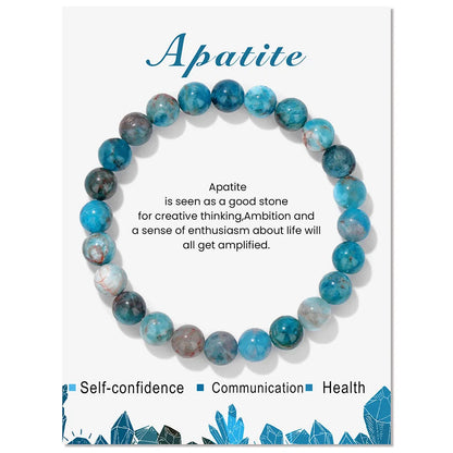Natural Stone Beads Bracelet With Card