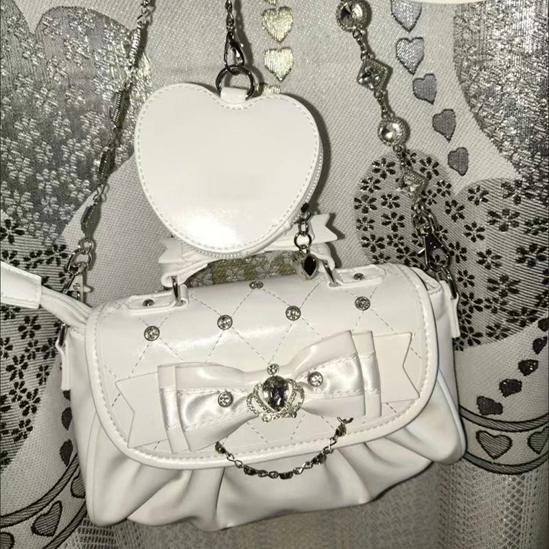 Bow Pleated Shoulder Bag