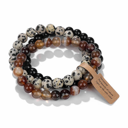 3Pcs Natural Stone Bracelet Set
