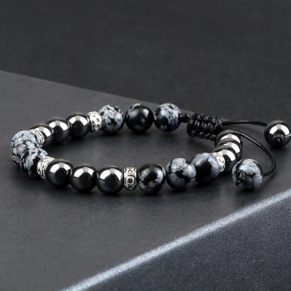 Two Tone Natural Stone Beads Bracelet