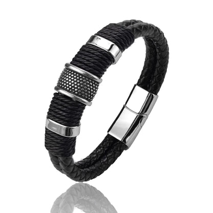 Black Leather Rope Retro Bracelet