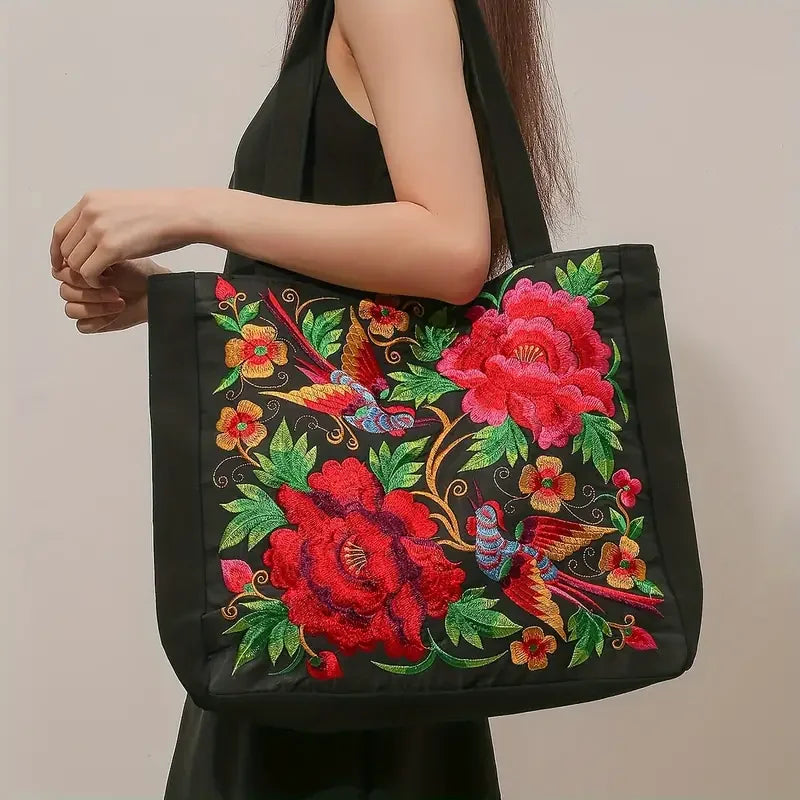 Floral Embroidered Women's Shoulder Bag
