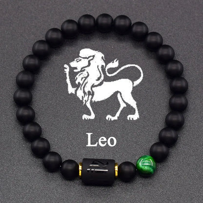 Zodiac Signs Constellation Bracelet - Black Agate