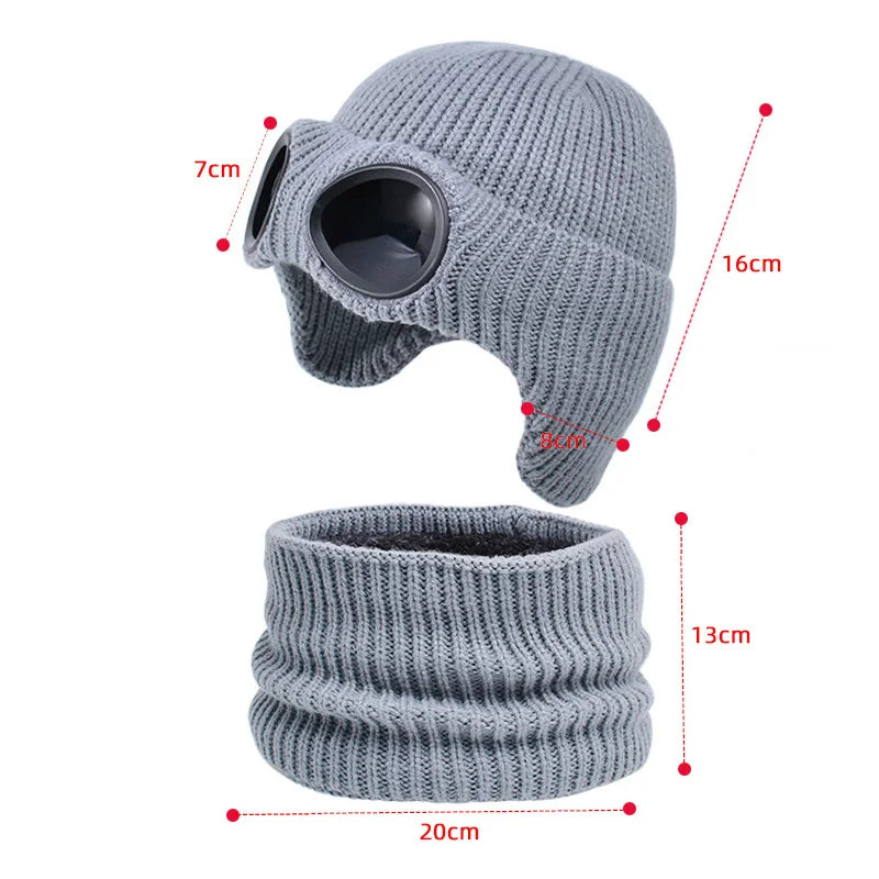 Kids Goggles Beanie and Neck Warmer Set
