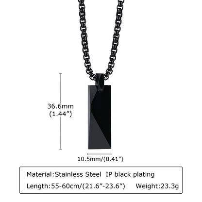 Geometric Rectangle Bar Pendant Necklace
