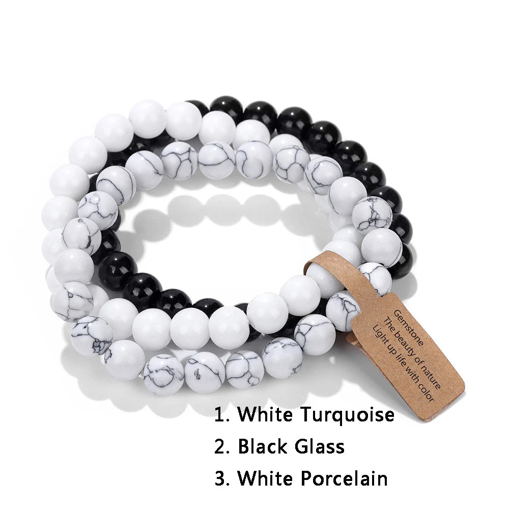 3Pcs Natural Stone Bracelet Set