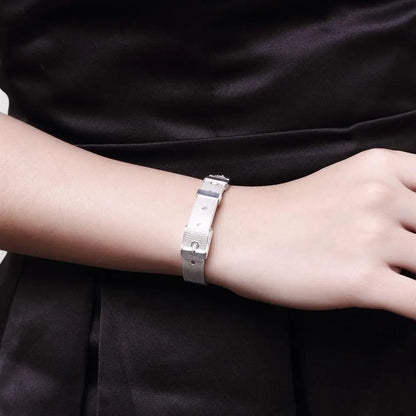 Sterling Silver Mesh Belt Buckle Bracelet