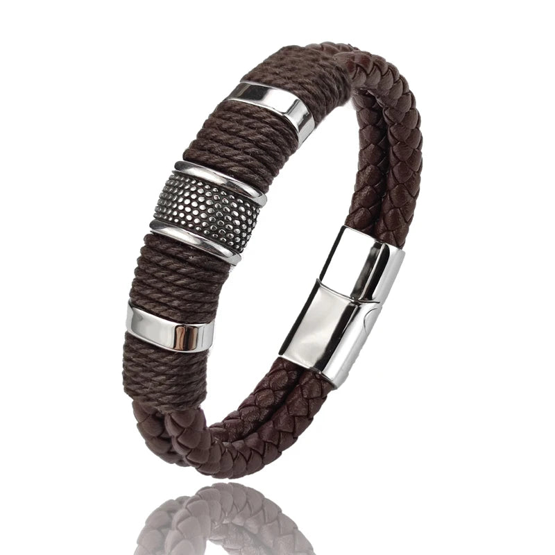Brown Leather Rope Retro Bracelet
