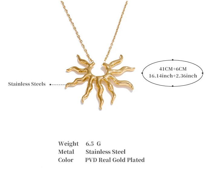 Gold necklace with pendant on a white background