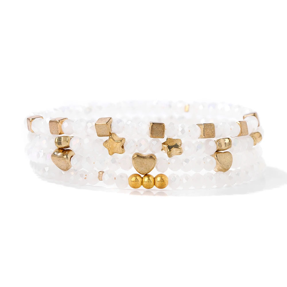 4Pcs Set Crystal Glass Bead Bracelet