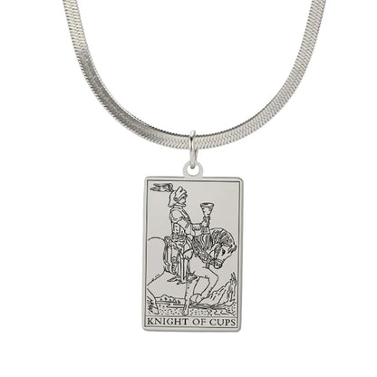 Tarot Card Pendant Snake Chain Necklace