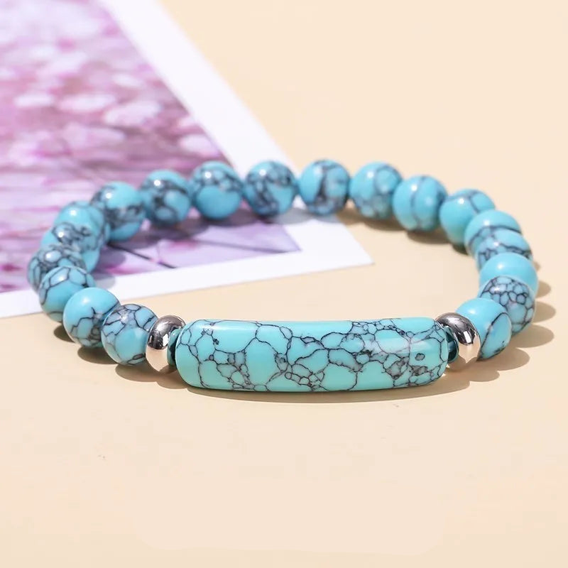 Crystal Bracelet with Rectangle Bar Charm